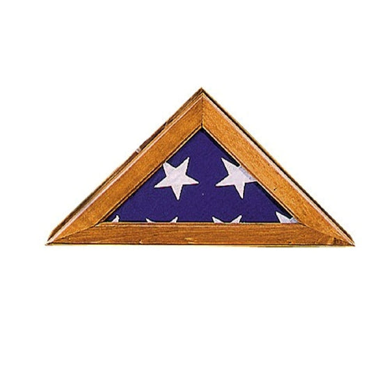 WOODEN FLAG CASE-WALNUT PLEXIGLAS