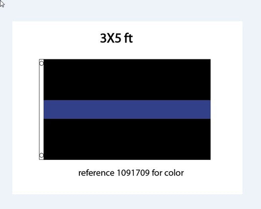 3X5 FT THIN BLUE LINE FLAG SEWN