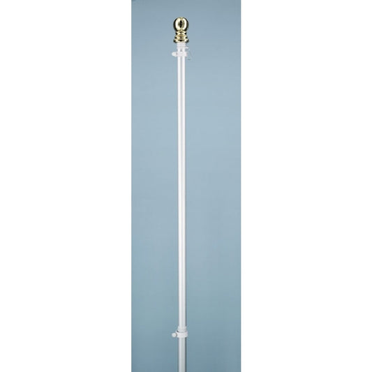 5 FT 1-PC WHITE SPINNING POLE W/BALL 6PK