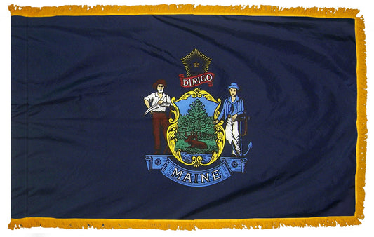 3X5 FT COL NYL-GLO MAINE FLAG FRG
