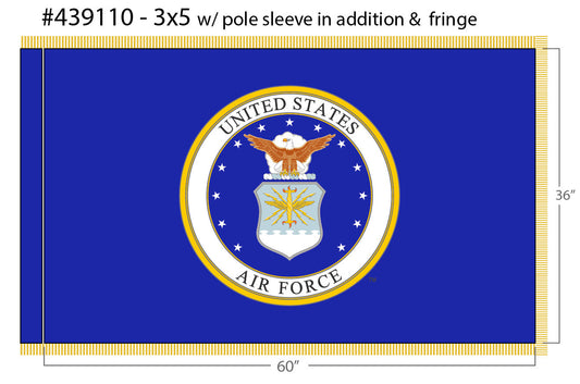 3X5 FT COL NYL-GLO US AIR FORCE FRG