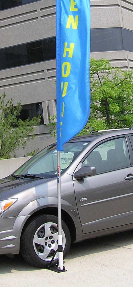 16 FT  WHITE FG POLE KIT-FEATHER FLAGS