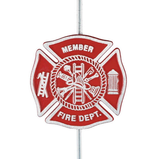 GRAVE MARKER-RED ALUM FIREMAN