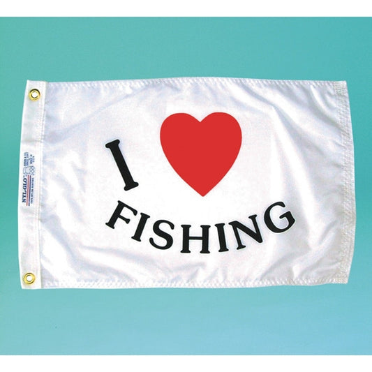 12X18 IN NYL-GLO I LOVE FISHING