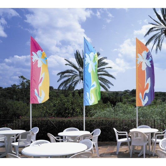 12 FT WHITE FG POLE FEATHER FLAGS