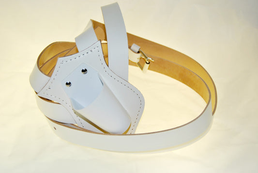S/DW DOUBLE WHITE LEATHER BELT