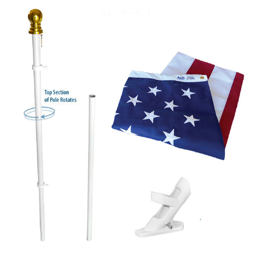 SPINNING POLE ESTATE SET W/US FLAG