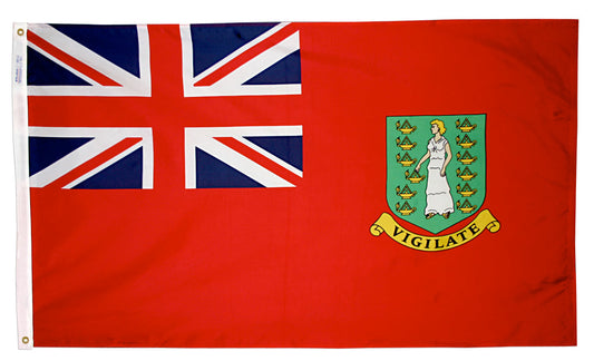 3X5 FT NYL BRIT VIR ISL RED BACKGROUND