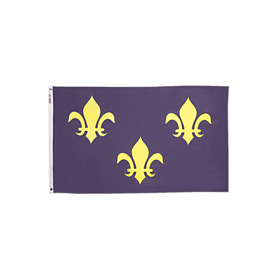 3X5 FT NYL-GLO FLEUR DE LIS BL/3GLD