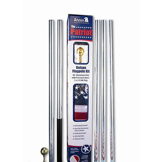 20 FT PATRIOT POLE-W/3X5 FLAG NYL-GLO