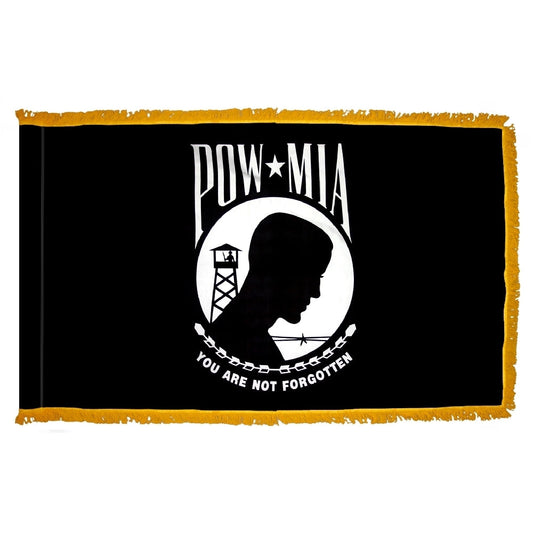 3X5 FT COL NYL-GLO POW-MIA BLK DBL GLD F