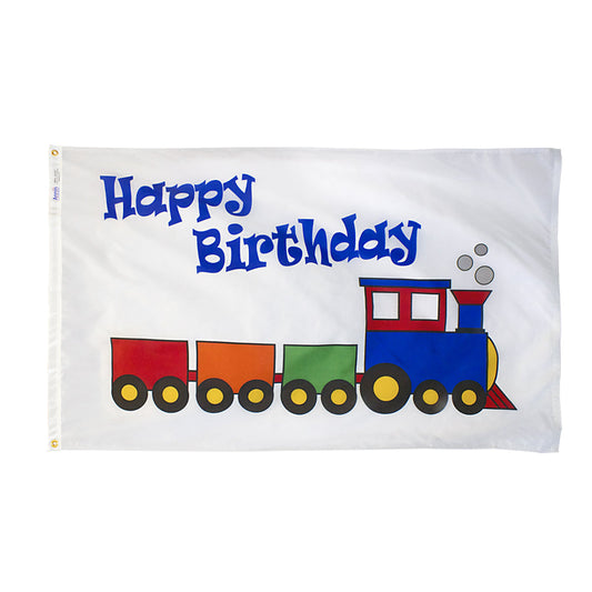 3X5 FT NYL HAPPY BIRTHDAY TRAIN