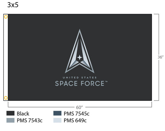 3x5 NYL-GLO US SPACE FORCE LOGO FLAG